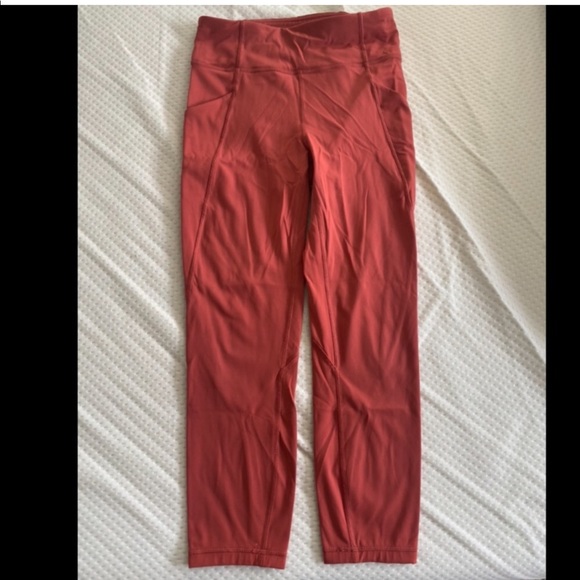 🍋 Lululemon Time To Sweat 7/8 25” Leggings Brick Rose - 6 - Picture 7 of 11